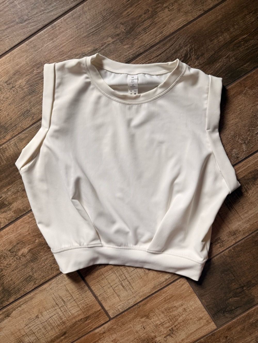 Halara Sleeveless Ribbed Crop Top in White